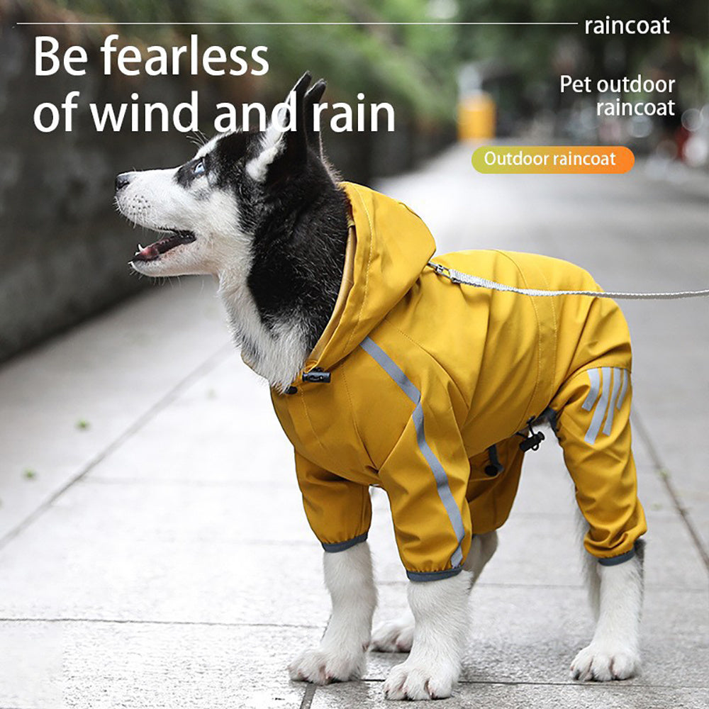 Safe, dry and warm dog raincoat