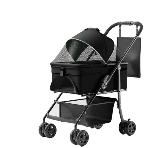 Folding Dog Stroller with Sun Shade