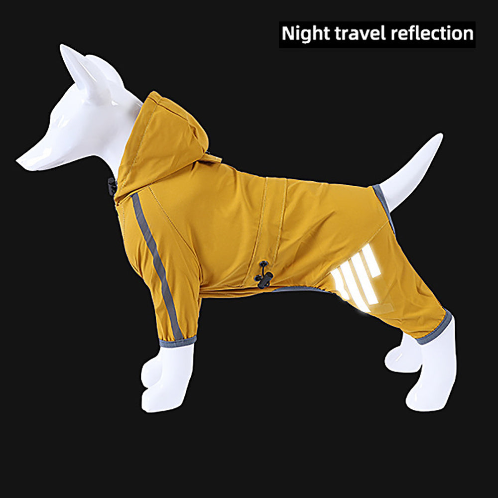 Safe, dry and warm dog raincoat