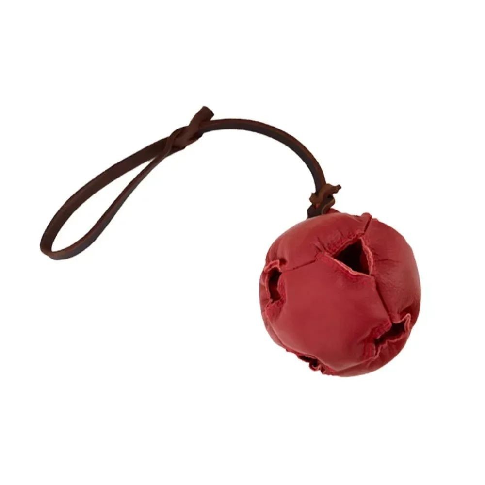 Leather Dog Training Ball Toy Dog Ball Tug Toy With A Handle Dog Bite Toy Soft Puppy Reward Toy Pet Supplies